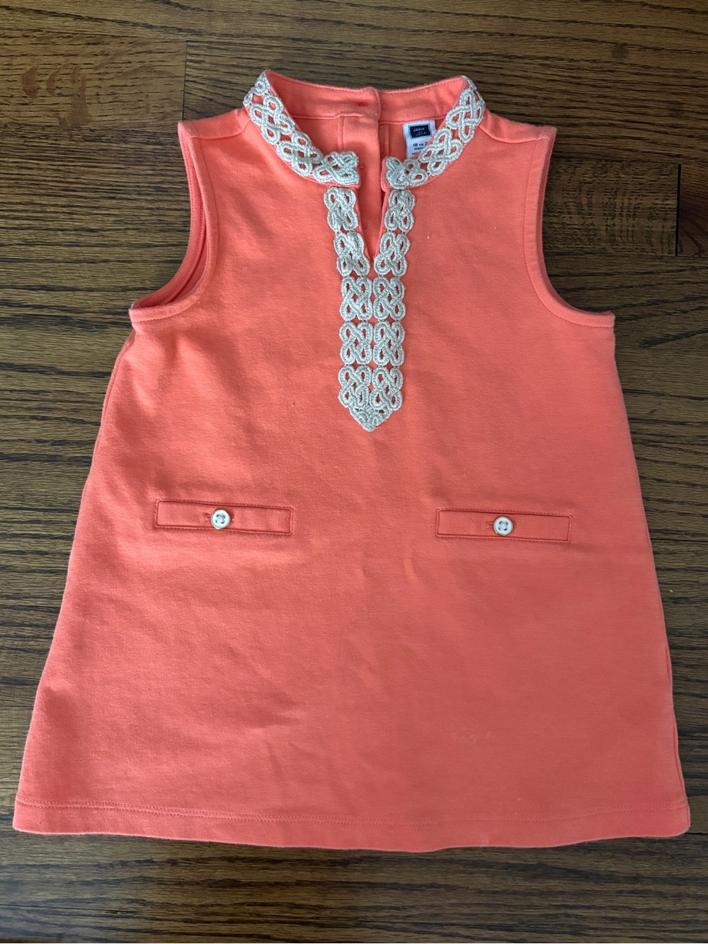 JANIE & JACK APRICOT DRESS FANCY APPLIQUÉ 18-24 Mo